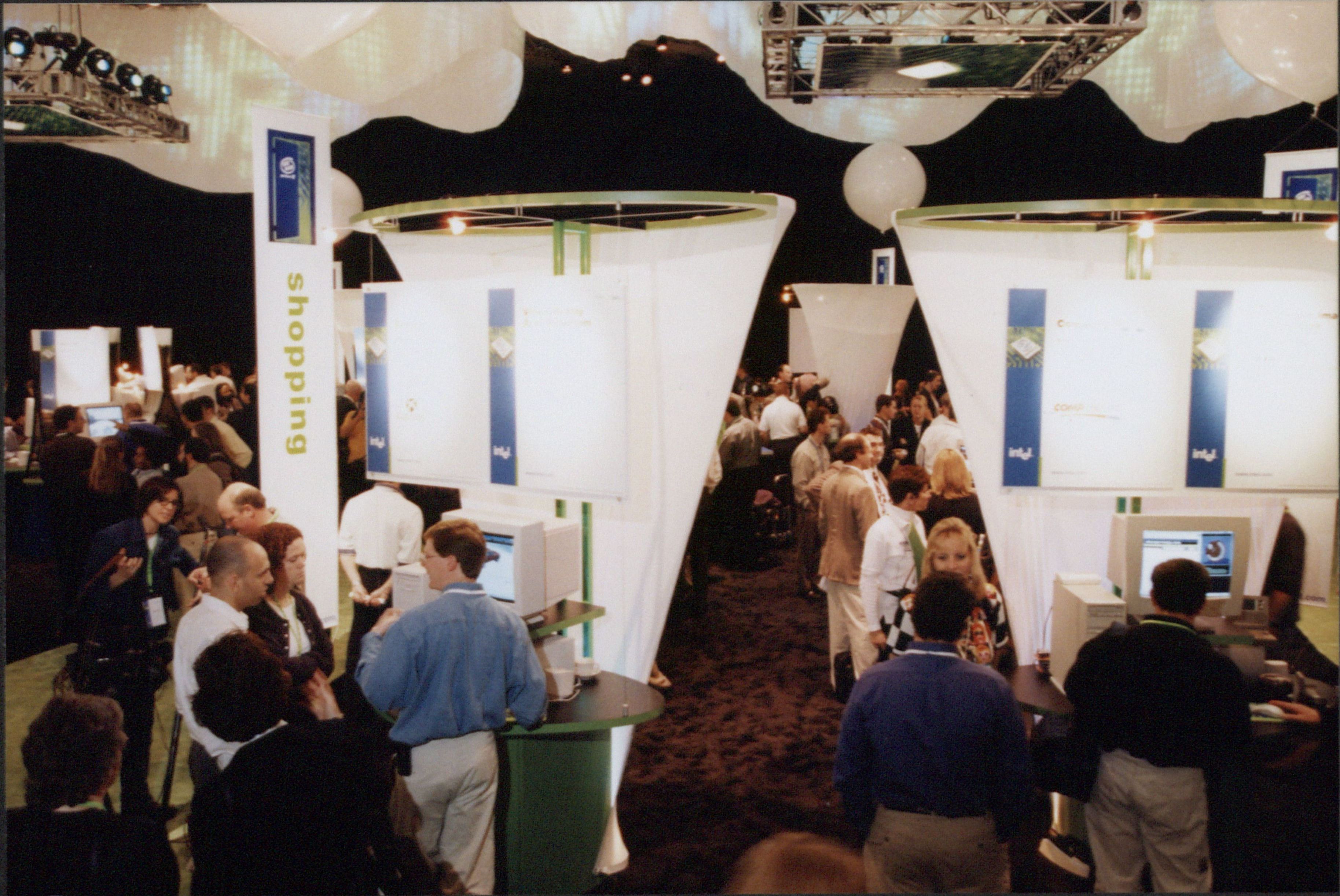 The Pentium III was so versatile, with offerings for so many different types of user, that the sneak preview had designated stations to demonstrate specific capabilities, such as online consumer shopping or professional systems development. 