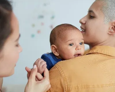 Family with a baby.