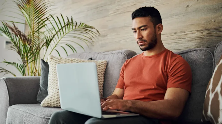 Man working on his computer.