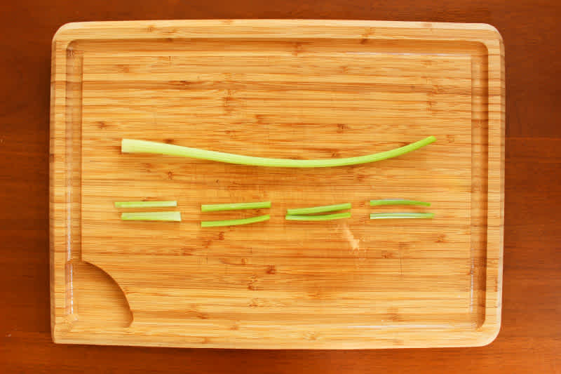 Cut celery