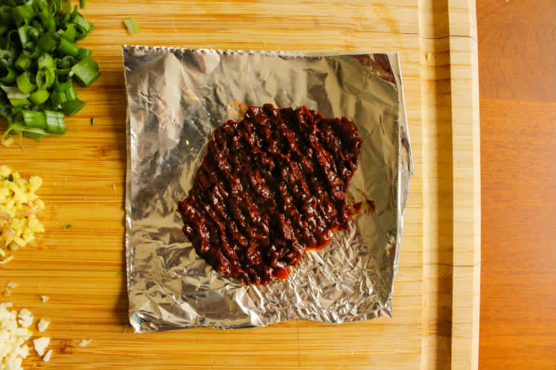 Chopped up bean paste