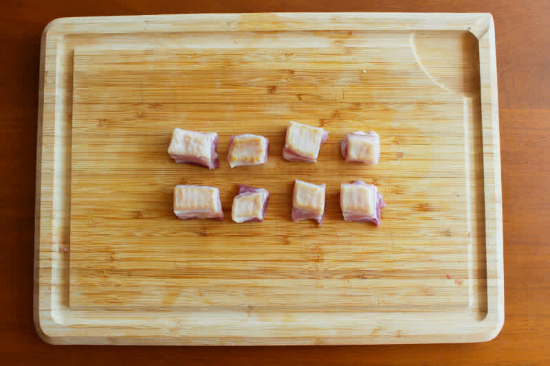 Seared pork belly cubes