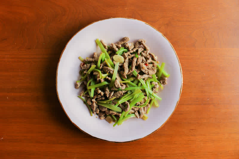 Sauteed Celery and Pork