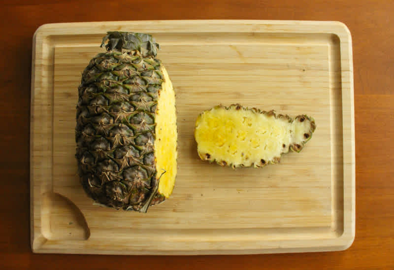 Sliced off pineapple skin