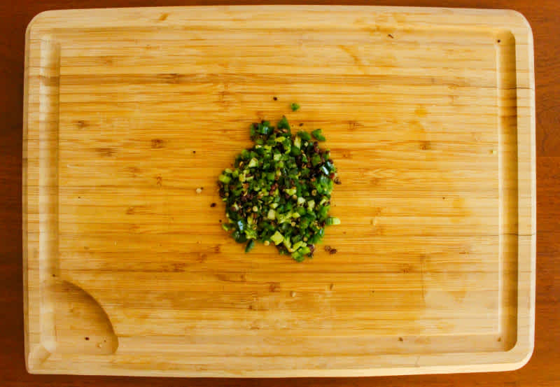 Minced peppercorns and peppers