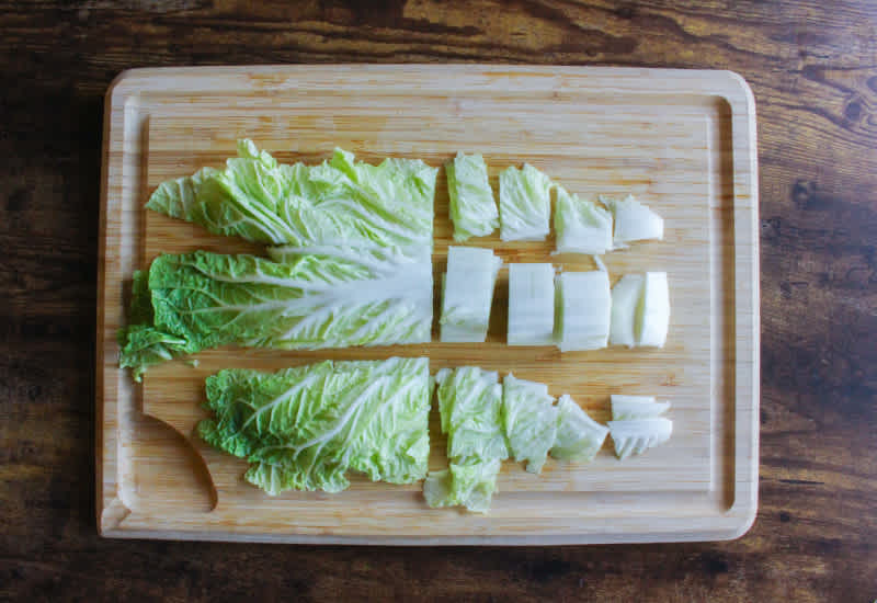 Napa cabbage pieces
