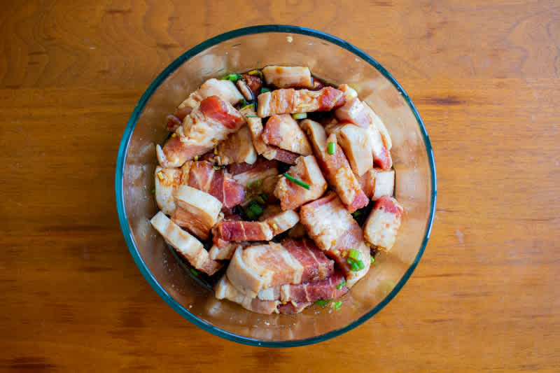 Marinated pork belly