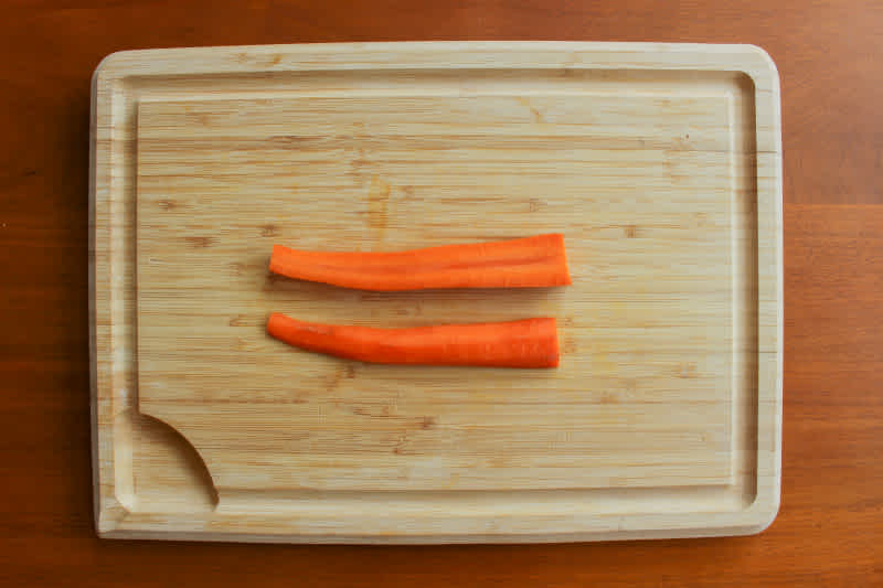 Halved carrots