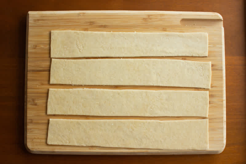 Strips of dough