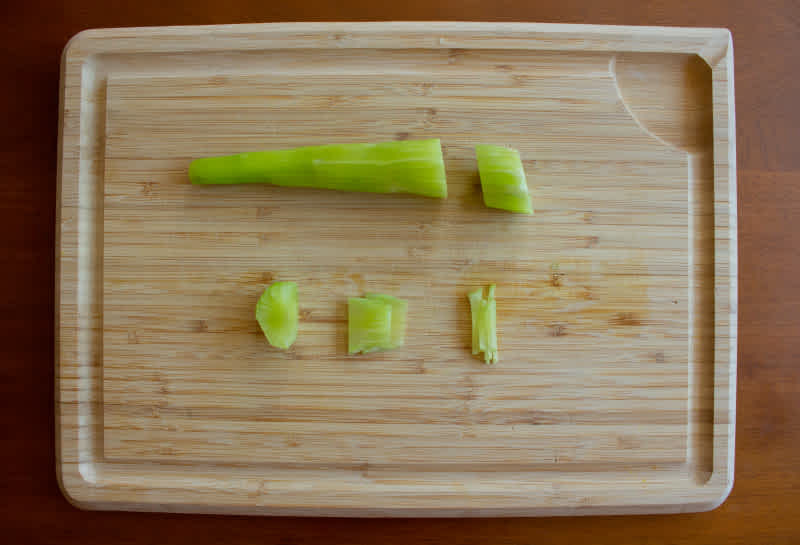 Shredded lettuce root