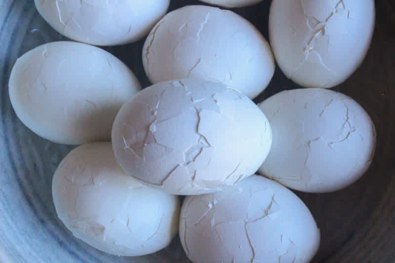 Close-up of Cracked Eggs