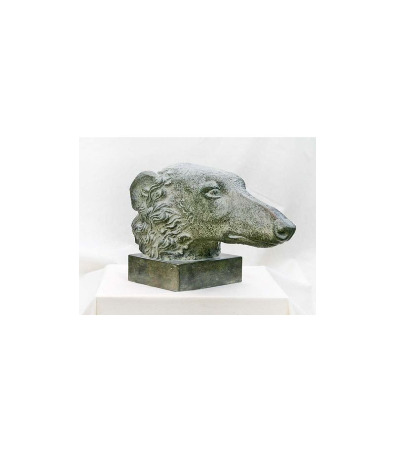 sculpture-bronze-chien-levrier-barzoi-strelkov