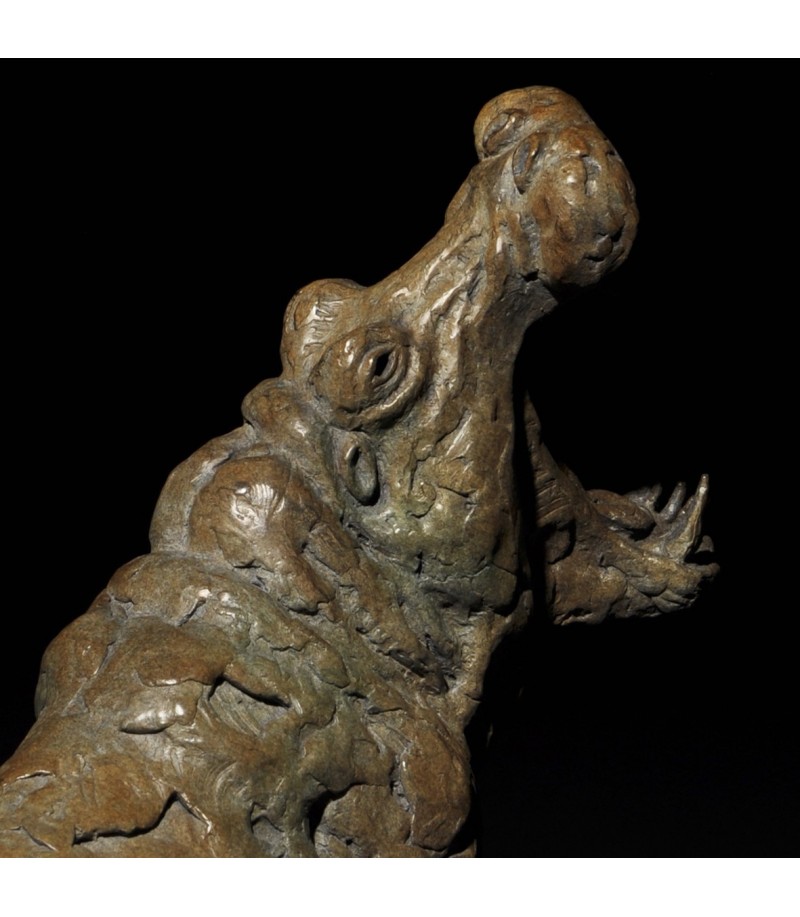 sculpture-bronze-loud-mouth-hippopotame-doellinger