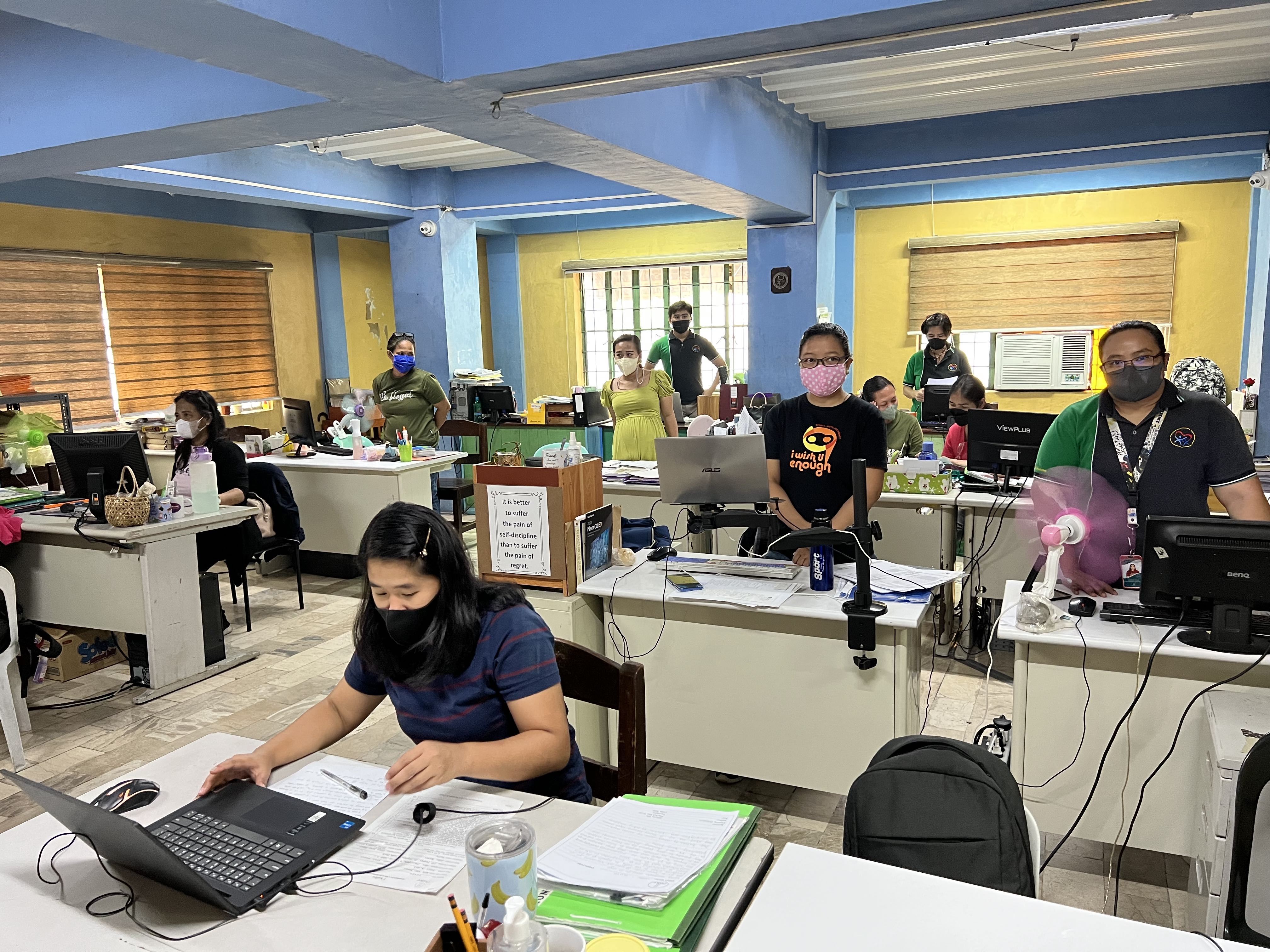 Social workers on the 2n floor at the Centro Salvador