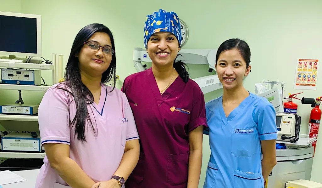 Dr. Faredha Haaris with clinic colleagues