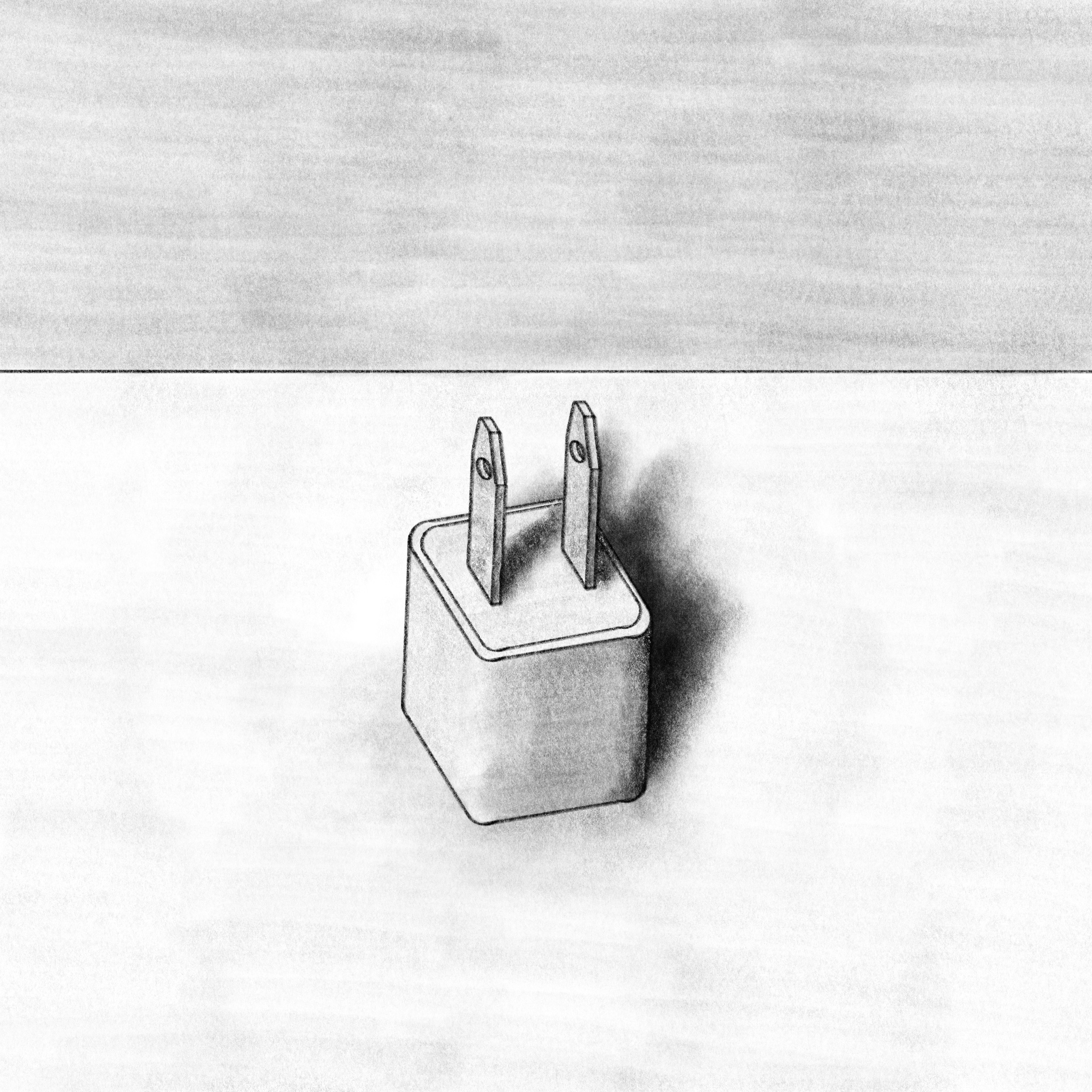 A drawing of a plug-in wall charger.