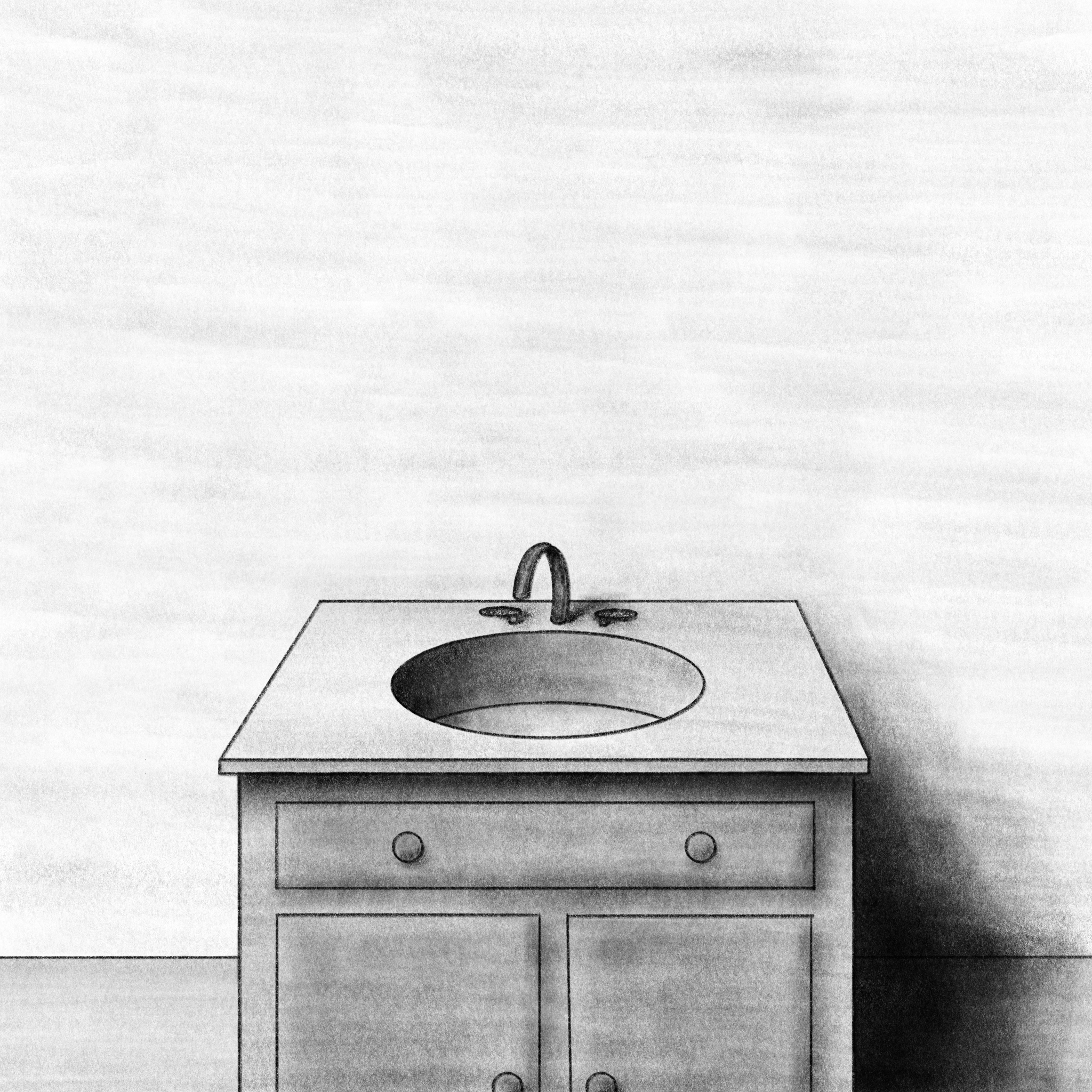 A drawing of a sink.