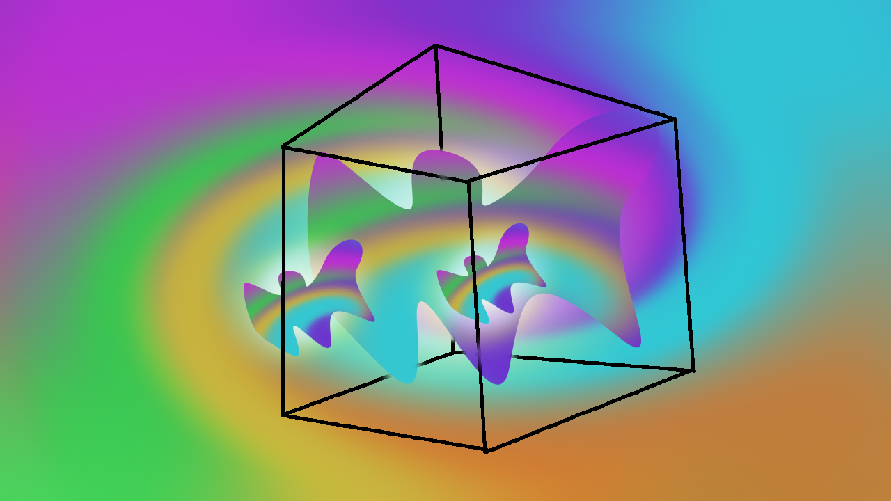 A drawing of a cage enclosing 3 winged entities.