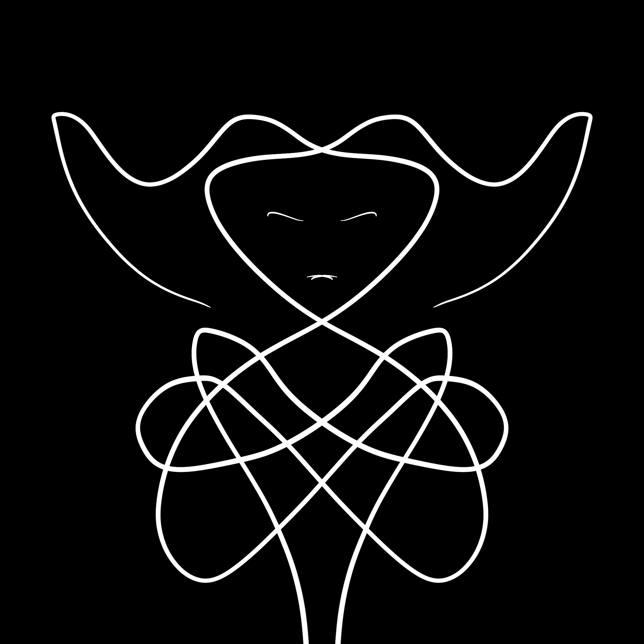 A drawing of a witch.