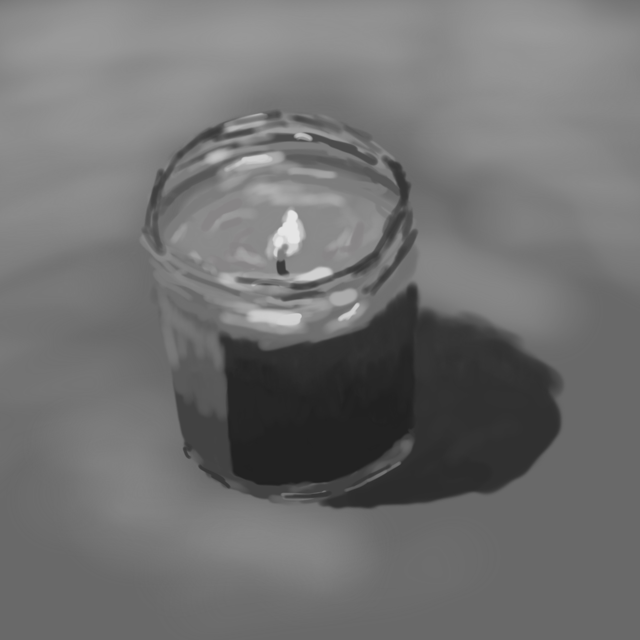 A digital painting of a candle.