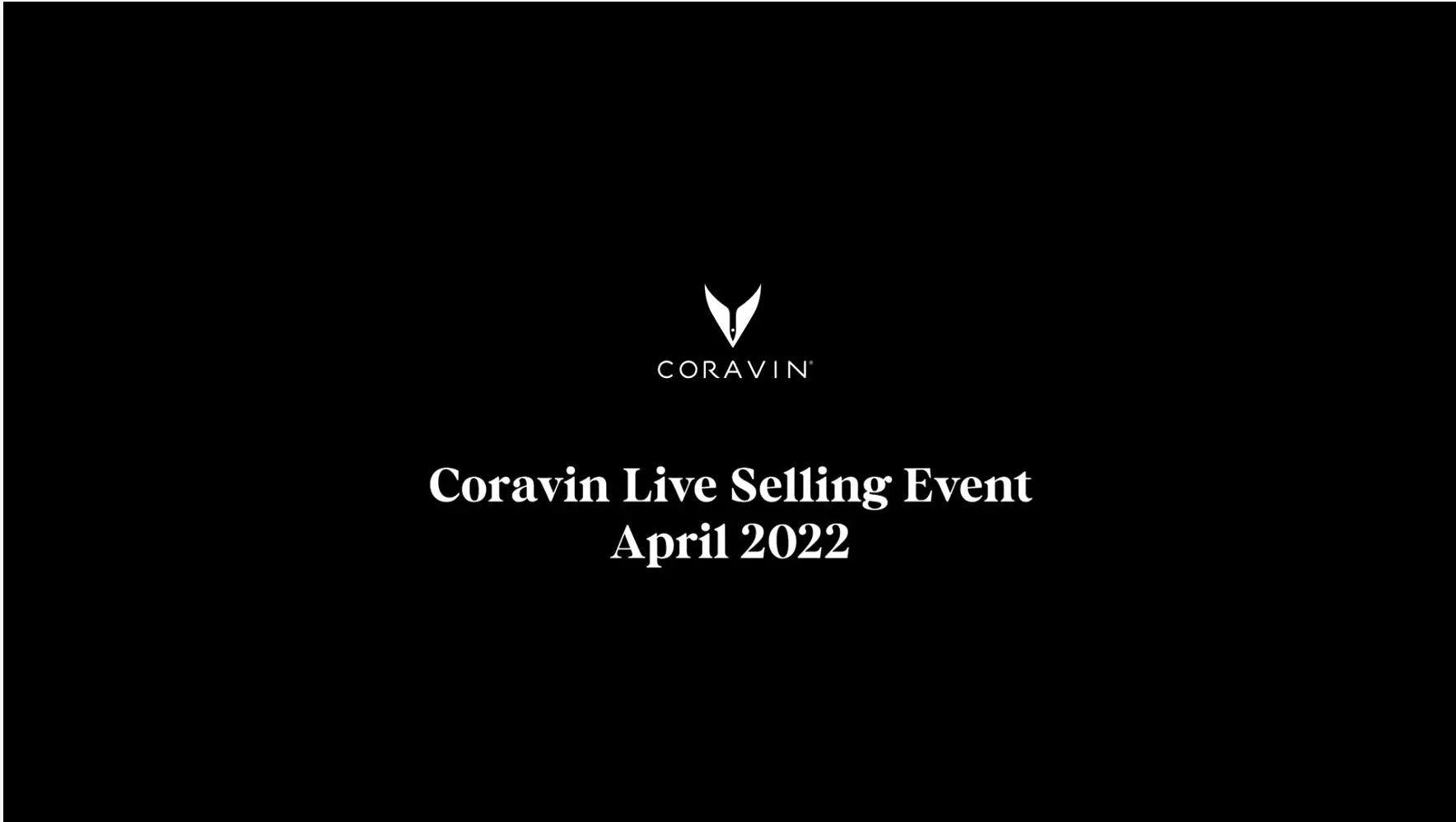 Coravin Wine Shop Live Selling Event | April 2022
