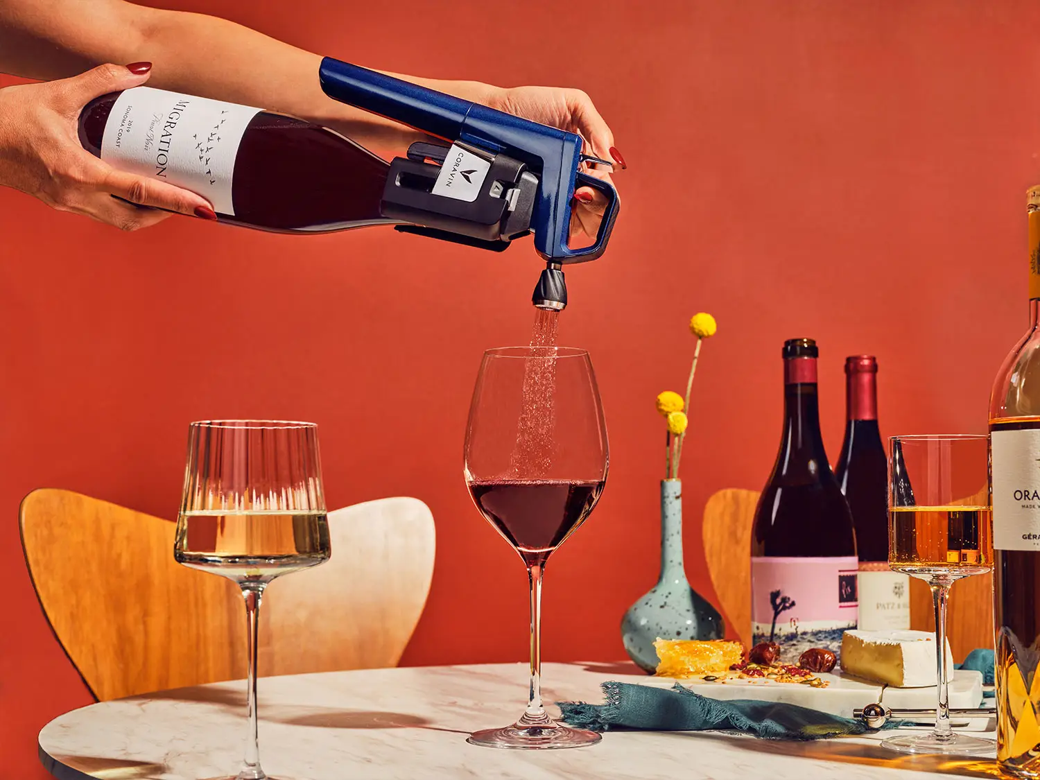 Pour wine without pulling the cork with Coravin Timeless.