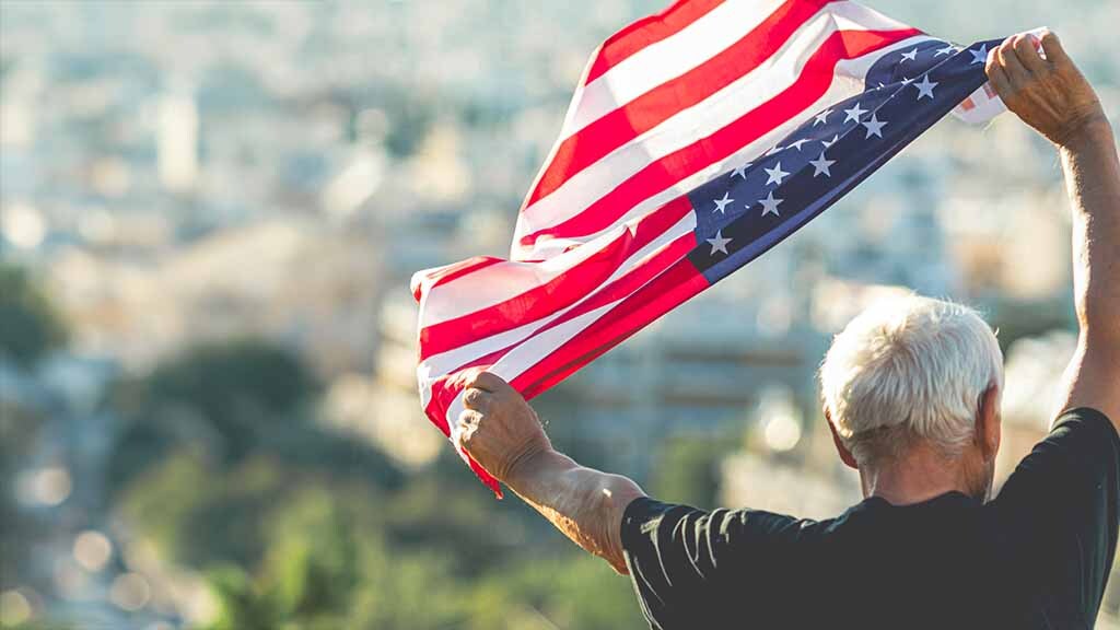 legacy man with flag