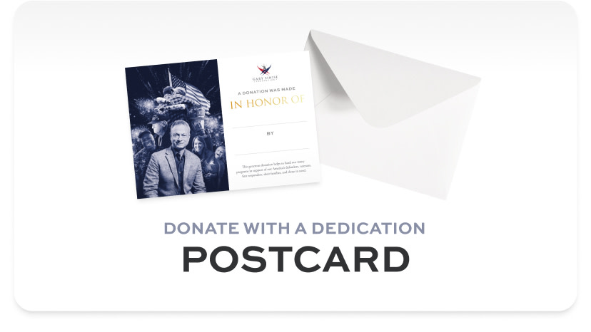 Dedicated Donation Postcard