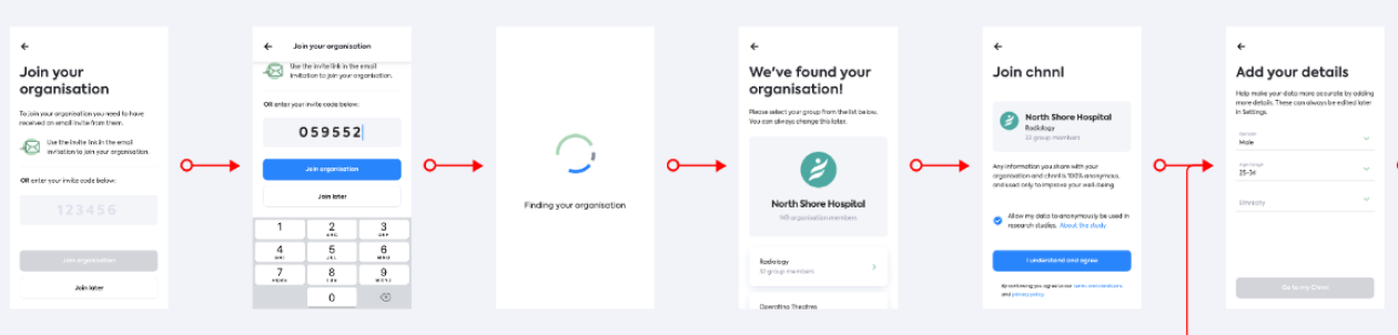 Chnnl onboarding wireframe