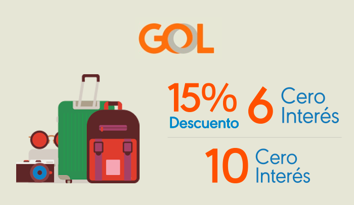 Sacá tu pasaje con Gol y Naranja con descuento y cuotas cero interés