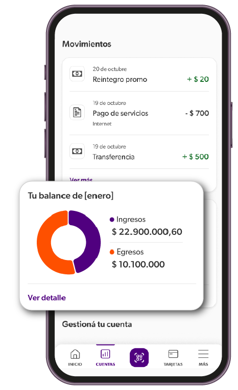 La app de Naranja X ahora categoriza tus egresos e ingresos