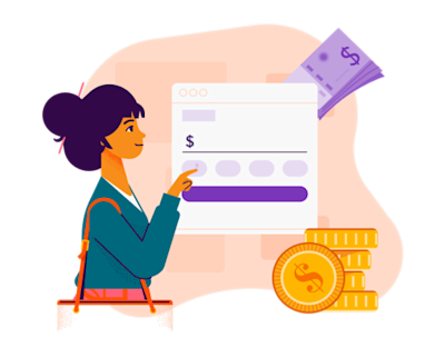 Mujer solicitando un préstamo.