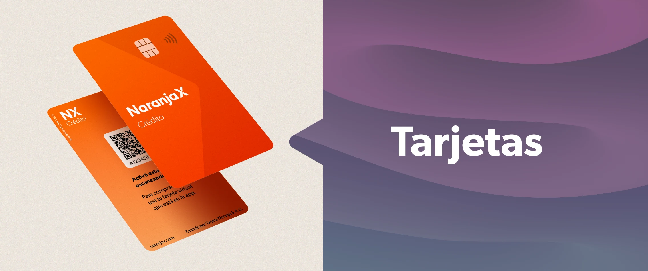 Tarjeta infoless de Naranja X