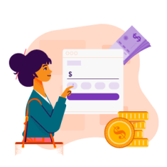 Mujer solicitando un préstamo.