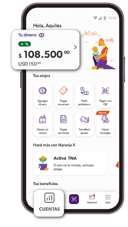 La app de Naranja X ahora categoriza tus egresos e ingresos