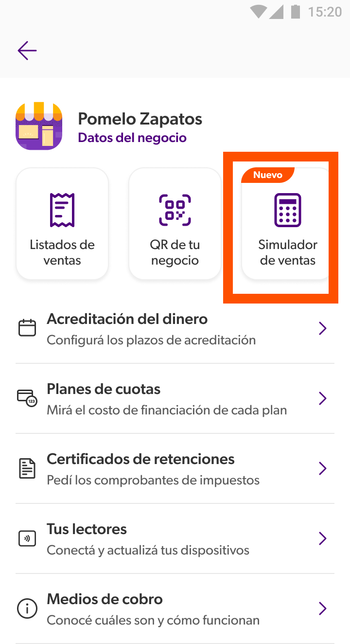 ¿Cómo usar el simulador de ventas en la app Naranja X?