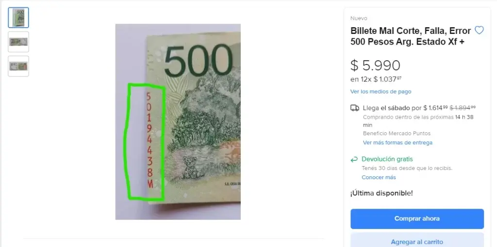 Cómo identificar billetes argentinos con errores