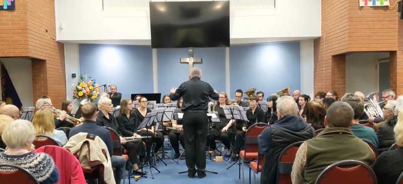 Telford Concert Band playing at the Dawley Baptist Church for the Explore the Magic Concert
