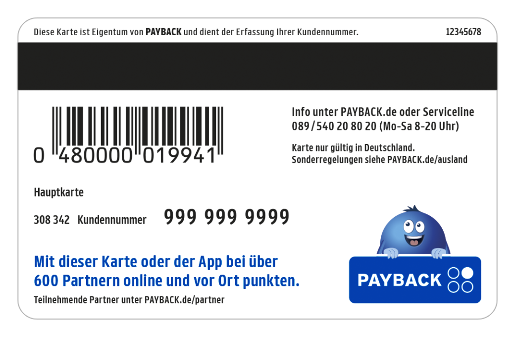 Rückseite einer PAYBACK-Karte 