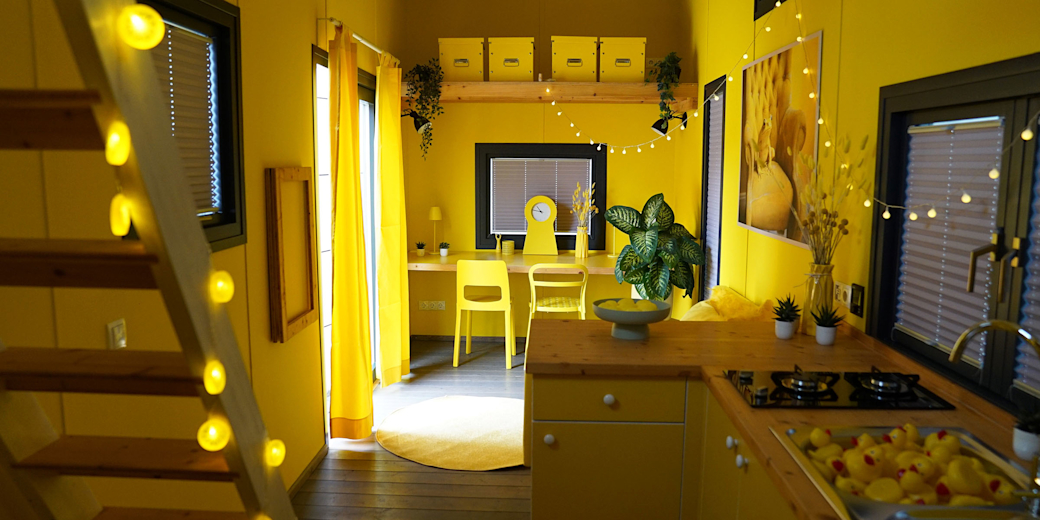 Foto des Yello Tiny Houses von innen