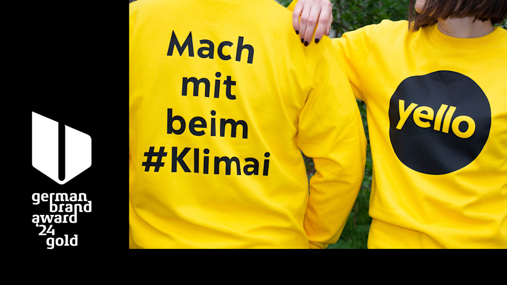 German Brand Award 2024: Gold für Yello Kampagne #Klimai