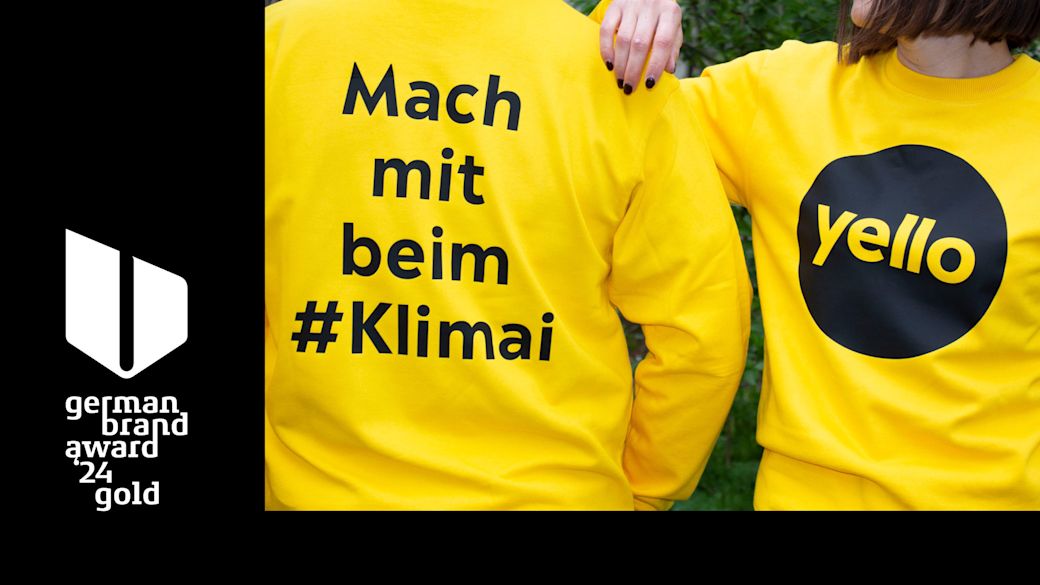 German Brand Award 2024: Gold für Yello Kampagne #Klimai