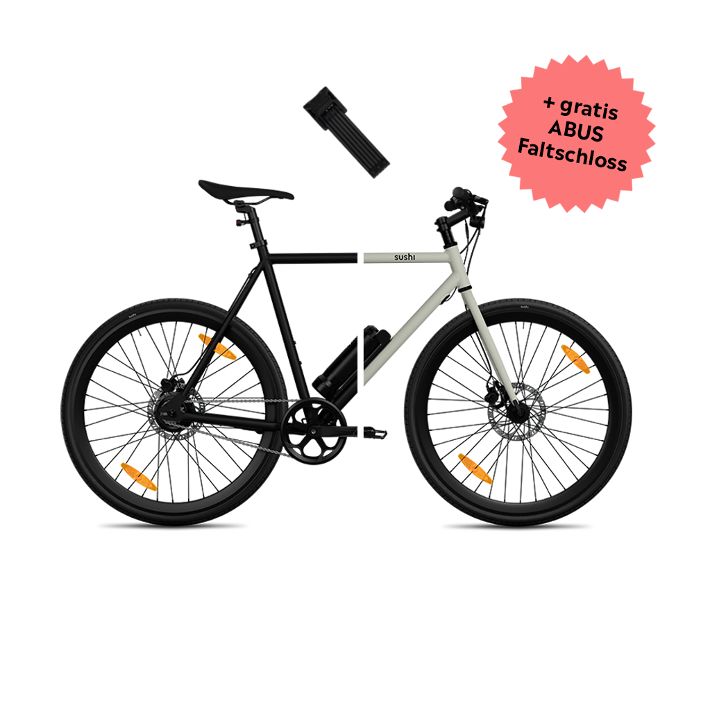 Sushi E-Bike Bundles mit Faltschloss