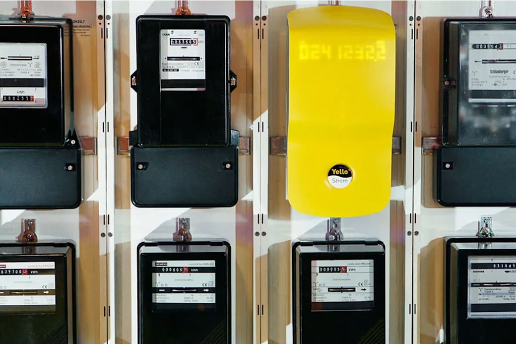 Gelber Stromzähler von Yello