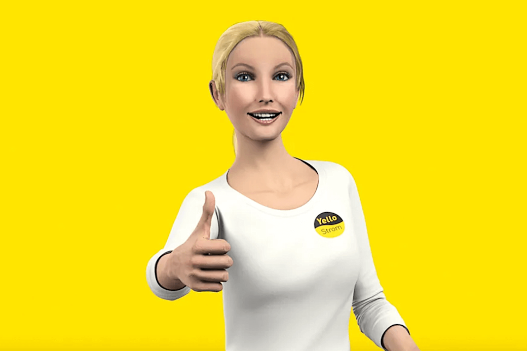 Bild von virtueller Yello Kundenberaterin "Eve"