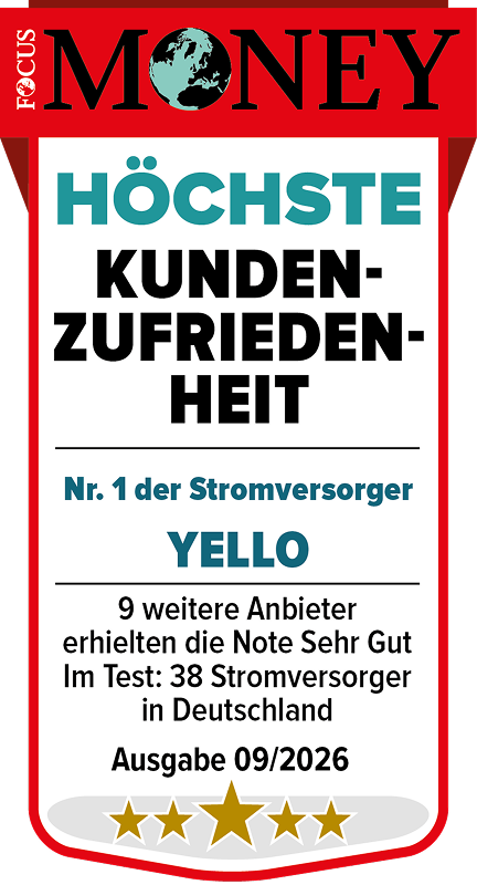 Testsiegel Focus Money für höchste Kundenzufriedenheit bei Stromversorgern 2026