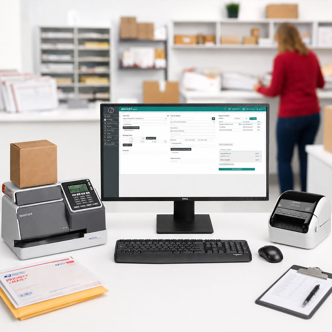 SMART software and hardware in a busy mailroom.
