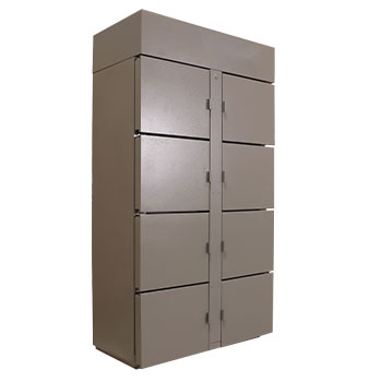 product image of refrigerator locker with 8 doors.