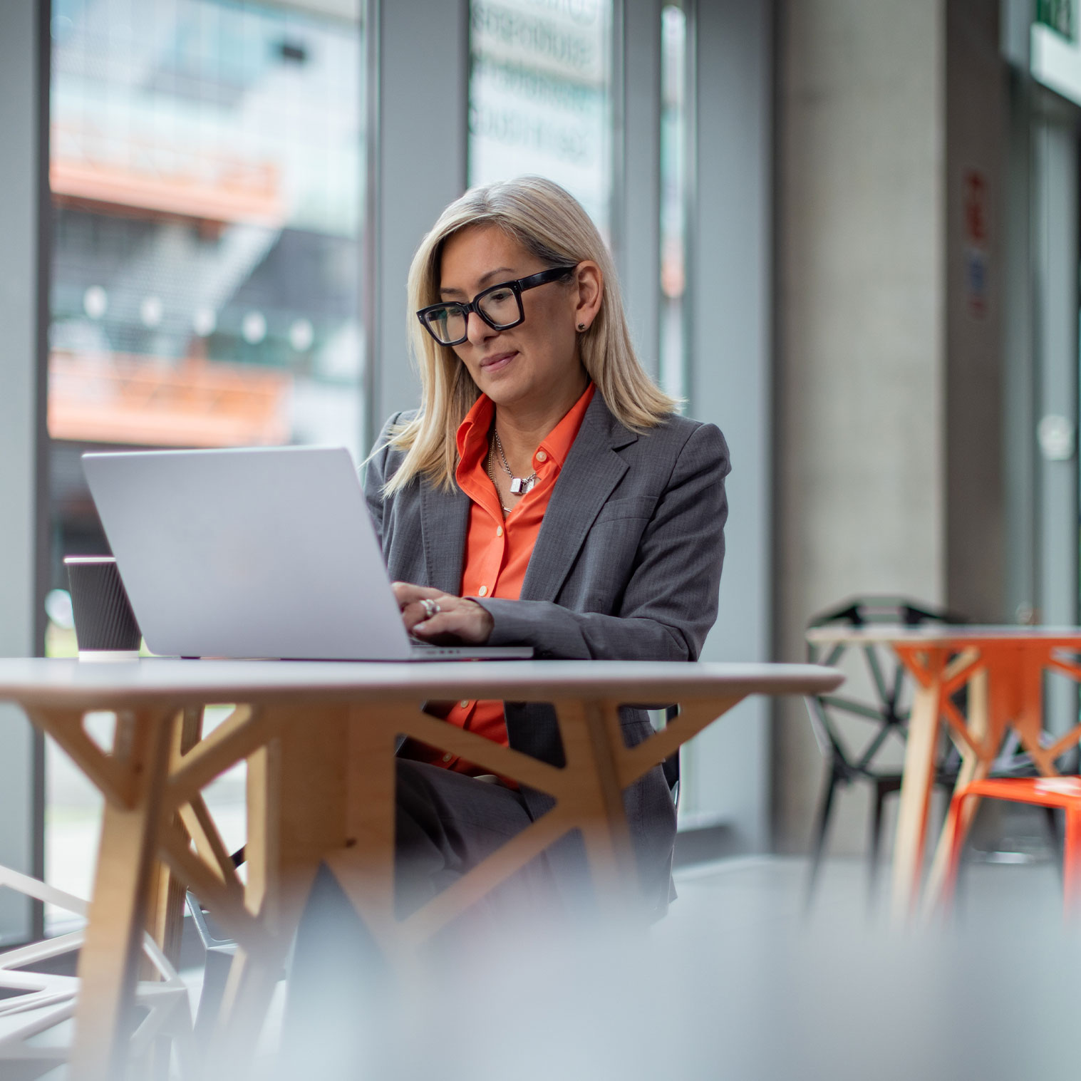woman workin at a computer