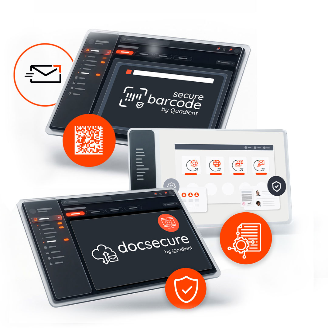 ai generated software interfaces for mail software that include tracking, barcode, sending, and document atuomation.